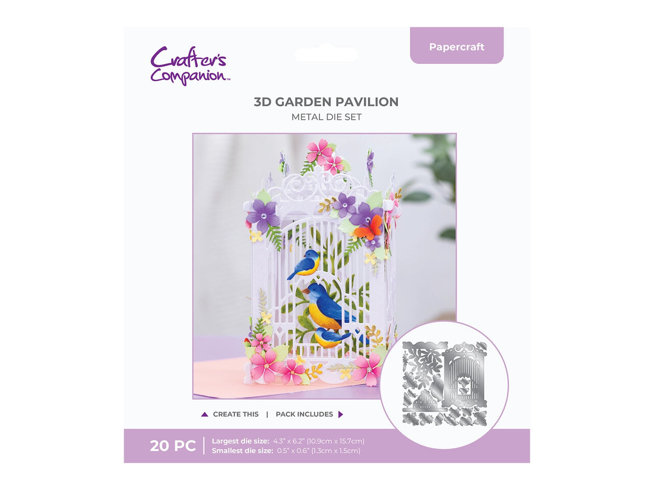 Crafter's Companion 3D Birdcage Pop-Up Card Metal Die Set (CC-MD-3DGAPAV) Crafter's Companion 3D Birdcage Pop-Up Card Metal Die Set (CC-MD-3DGAPAV)