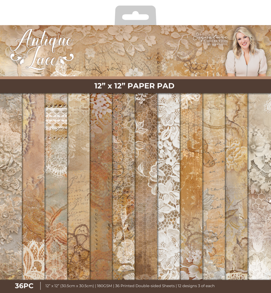 Crafter's Companion Antique Lace 12x12 Inch Paper Pad (SS-AL-PAD12)