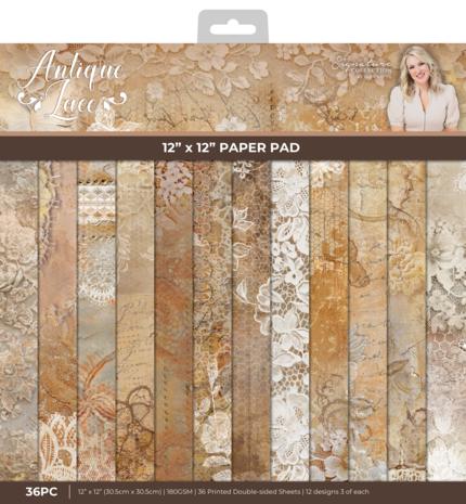 Crafter's Companion Antique Lace 12x12 Inch Paper Pad (SS-AL-PAD12)