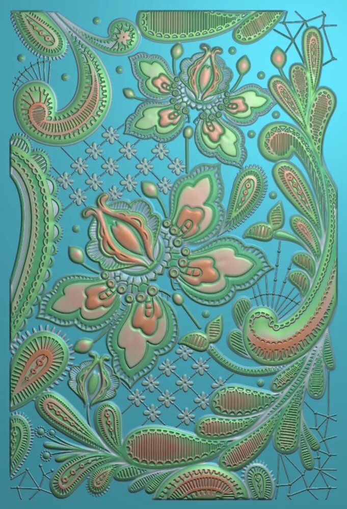 Crafter's Companion Antique Lace 6x4 Inch 3D Embossing Folder Lace Panel (SS-AL-3D-EF4-LUXLA)