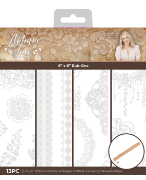 Crafter's Companion Antique Lace 6x6 Inch Rub Ons Embellishment (SS-AL-STK-RUB)