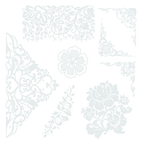 Crafter's Companion Antique Lace 6x6 Inch Rub Ons Embellishment (SS-AL-STK-RUB)