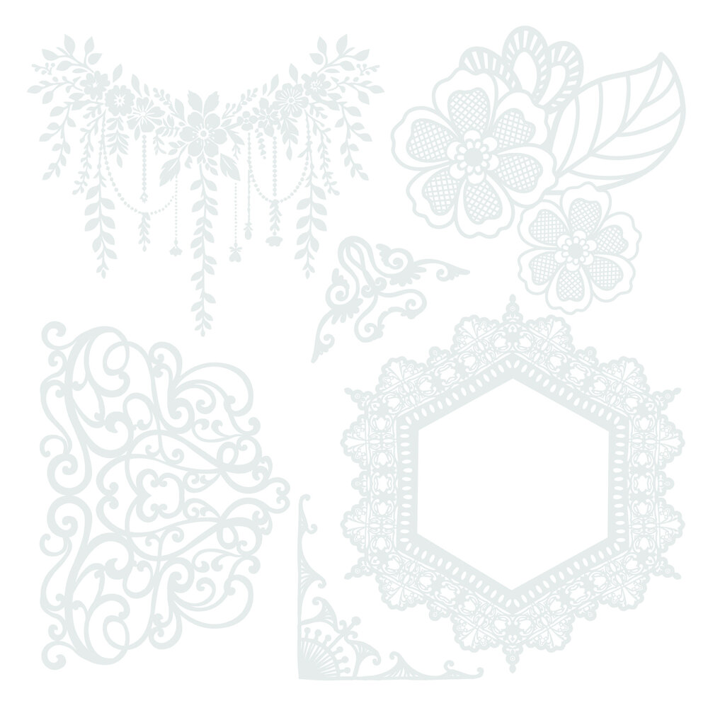 Crafter's Companion Antique Lace 6x6 Inch Rub Ons Embellishment (SS-AL-STK-RUB)