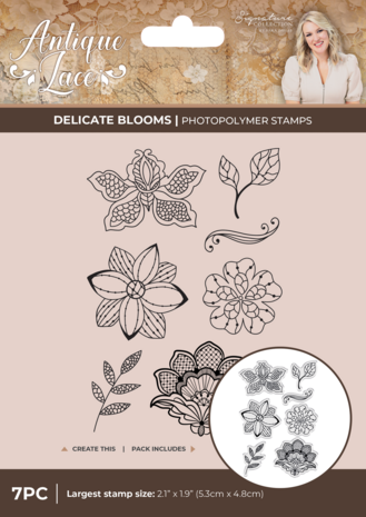 Crafter's Companion Antique Lace Stamp Set Floral Lace (SS-AL-STP-DBLO)