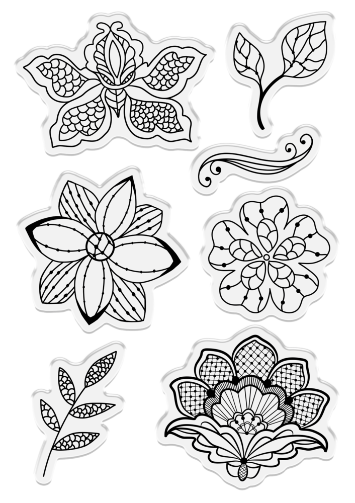 Crafter's Companion Antique Lace Stamp Set Floral Lace (SS-AL-STP-DBLO)
