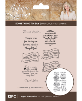 Crafter's Companion Antique Lace Stamp Set Banners & Heartfelt Sentiments (SS-AL-STP-STS)
