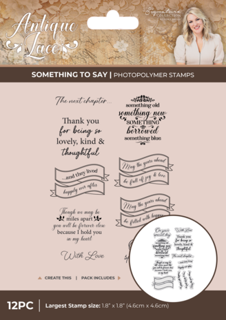 Crafter's Companion Antique Lace Stamp Set Banners & Heartfelt Sentiments (SS-AL-STP-STS)
