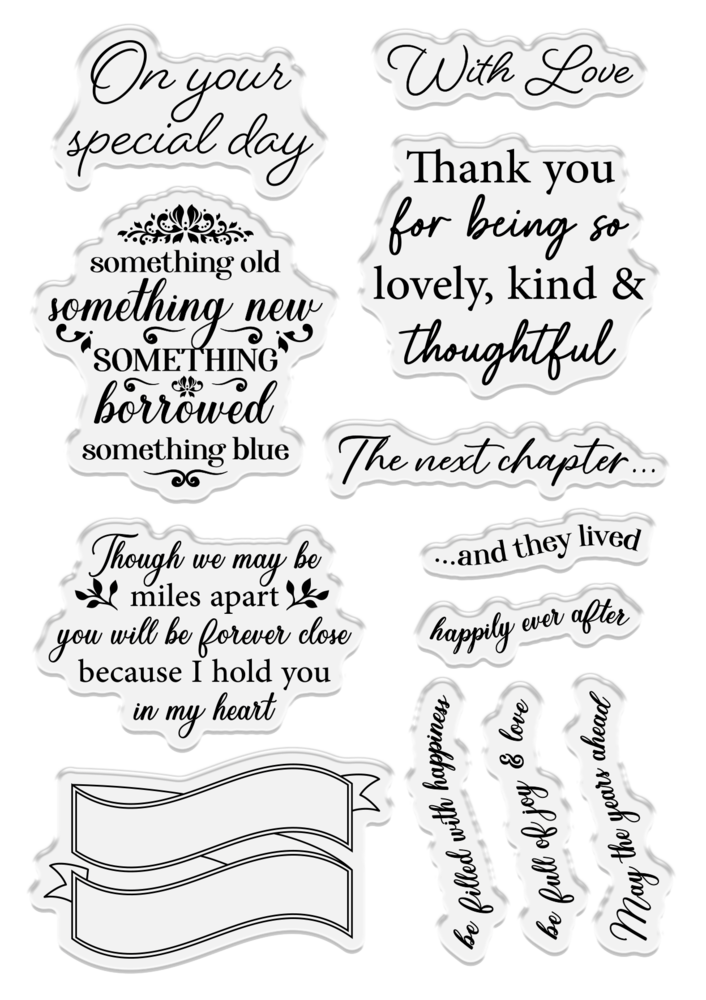 Crafter's Companion Antique Lace Stamp Set Banners & Heartfelt Sentiments (SS-AL-STP-STS)