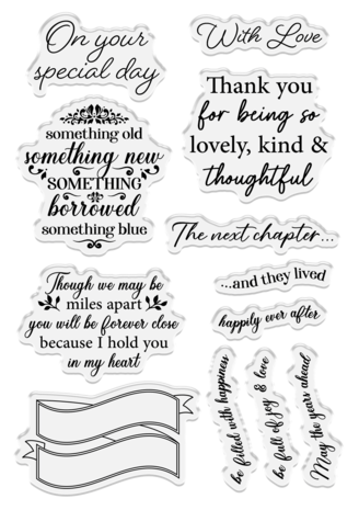 Crafter's Companion Antique Lace Stamp Set Banners & Heartfelt Sentiments (SS-AL-STP-STS)