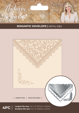 Crafter's Companion Antique Lace Metal Die Set Romantic Envelope (SS-AL-MD-ROENV)