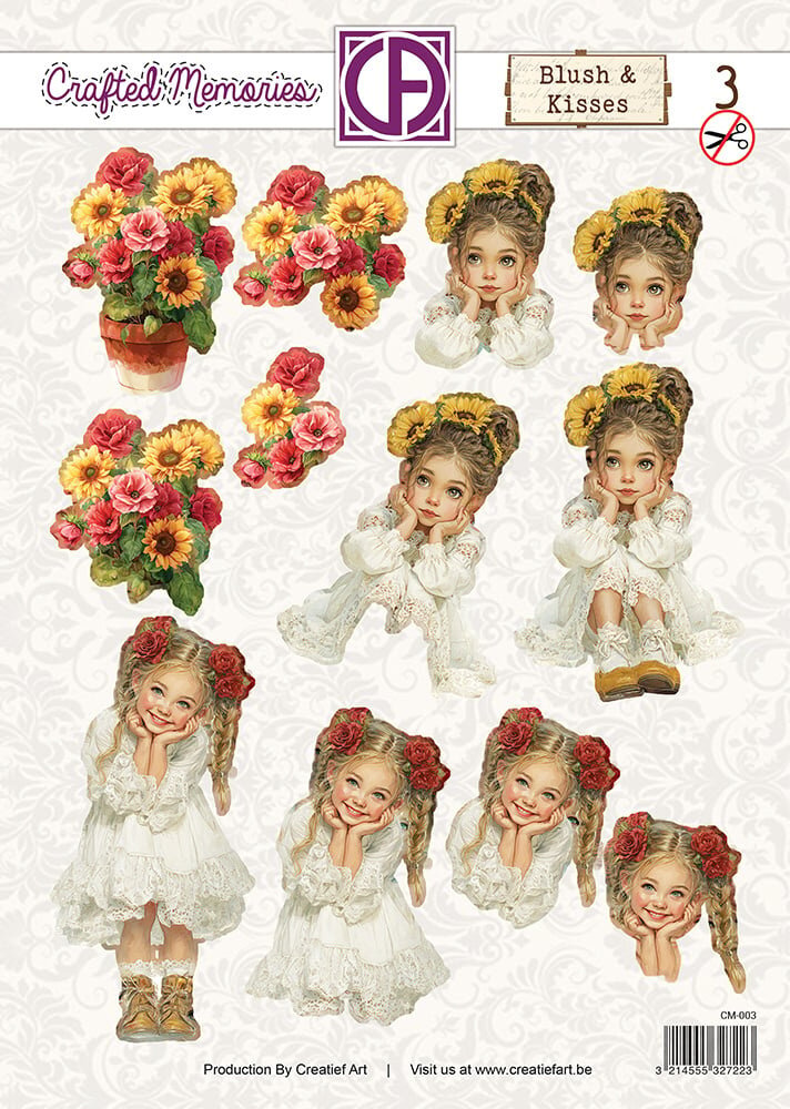 Creatief Art Blush and Kisses 03 3D Sheet Crafted Memories (CM-003) Creatief Art Blush and Kisses 03 3D Sheet Crafted Memories (CM-003)