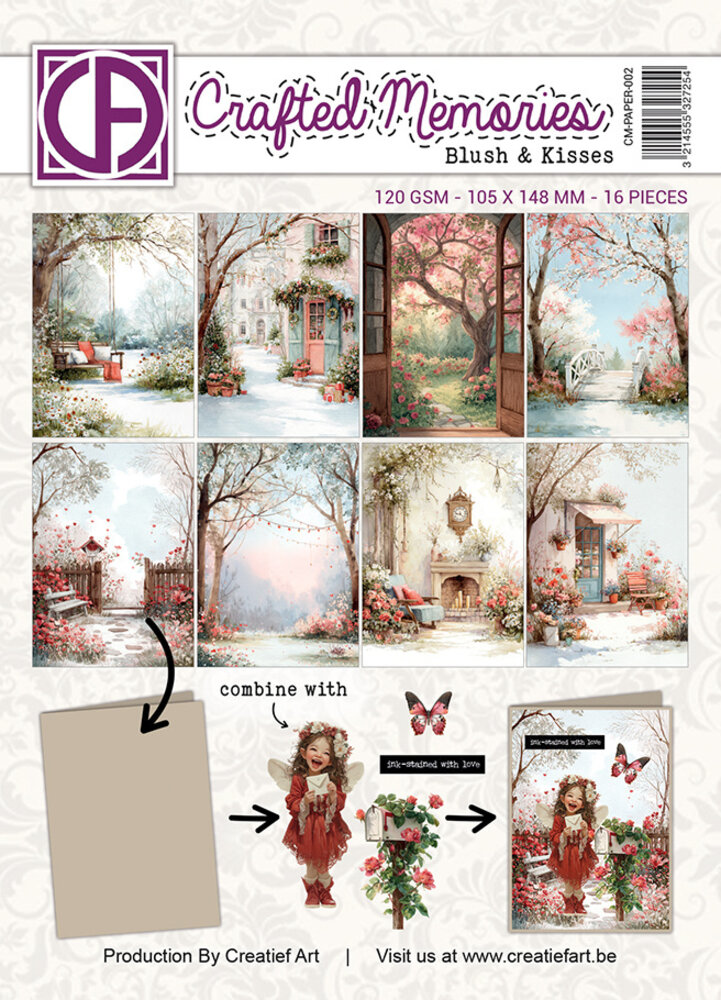 Creatief Art Blush and Kisses A6 Collage Paper Crafted Memories (CM-PAPER-002) Creatief Art Blush and Kisses A6 Collage Paper Crafted Memories (CM-PAPER-002)