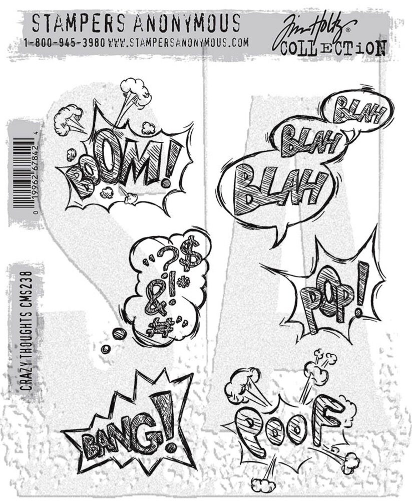 Stampers Anonymous Crazy Thoughts Tim Holtz Cling Stamps (CMS238) Stampers Anonymous Crazy Thoughts Tim Holtz Cling Stamps (CMS238)