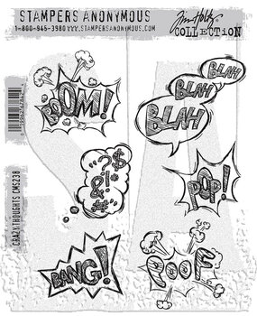 Stampers Anonymous Crazy Thoughts Tim Holtz Cling Stamps (CMS238)