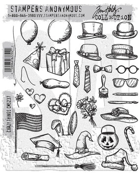 Stampers Anonymous Crazy Things Tim Holtz Cling Stamps (CMS237)
