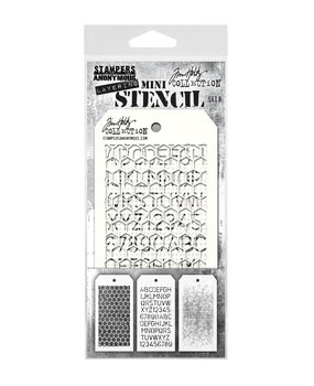 Stampers Anonymous Set #8 Tim Holtz Layering Mini Stencil (3pcs) (THMST008)