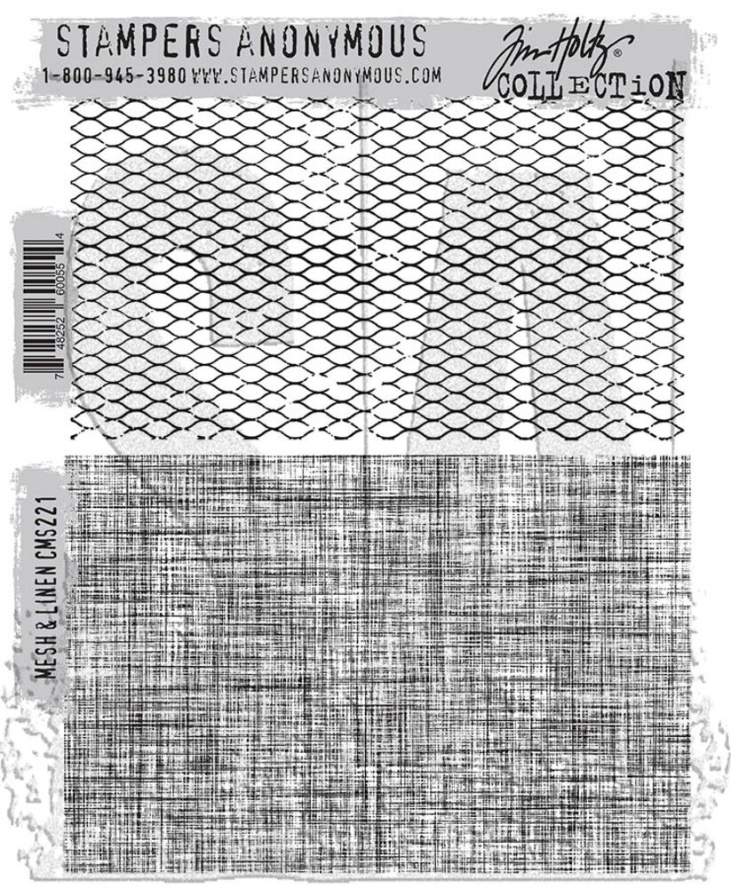 Stampers Anonymous Mesh & Linen Tim Holtz Cling Stamps (CMS221)