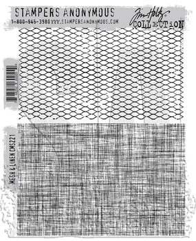 Stampers Anonymous Mesh & Linen Tim Holtz Cling Stamps (CMS221)