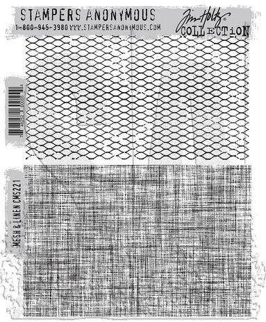 Stampers Anonymous Mesh & Linen Tim Holtz Cling Stamps (CMS221)