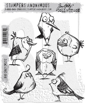 Stampers Anonymous Bird Crazy Tim Holtz Cling Stamps (CMS212)