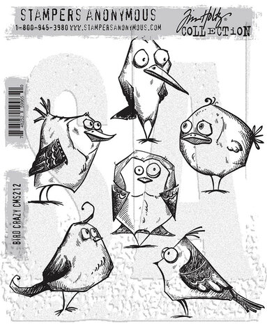 Stampers Anonymous Bird Crazy Tim Holtz Cling Stamps (CMS212)