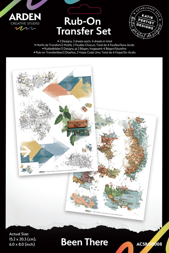 Arden Creative Studio Been There 6x8 Inch Rub-On Transfer Set by Katie Pertiet (ACSRO0008) Arden Creative Studio Been There 6x8 Inch Rub-On Transfer Set by Katie Pertiet (ACSRO0008)