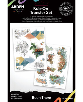 Arden Creative Studio Been There 6x8 Inch Rub-On Transfer Set by Katie Pertiet (ACSRO0008)
