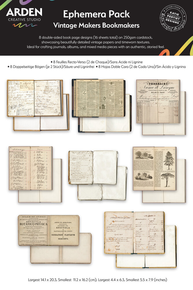 Arden Creative Studio Vintage Makers Bookmakers Ephemera Pack by Katie Pertiet (ACSEP0013)