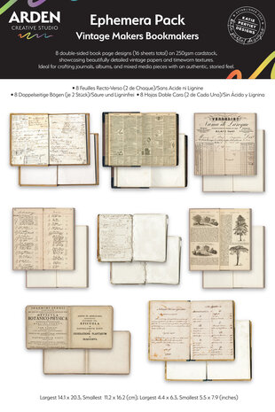 Arden Creative Studio Vintage Makers Bookmakers Ephemera Pack by Katie Pertiet (ACSEP0013)