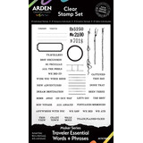 Arden Creative Studio Maker Series 4x6 Inch Clear Stamp Set Traveler Essential Words+Phrases by Katie Pertiet (ACSCS0027)