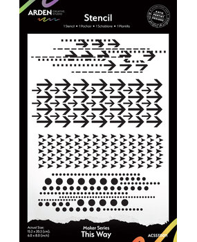 Arden Creative Studio Maker Series 6x8 Inch Stencil This Way by Katie Pertiet (ACSST0011)