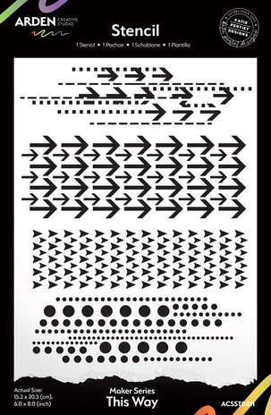 Arden Creative Studio Maker Series 6x8 Inch Stencil This Way by Katie Pertiet (ACSST0011) Arden Creative Studio Maker Series 6x8 Inch Stencil This Way by Katie Pertiet (ACSST0011)