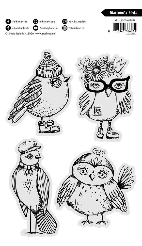 Art By Marlene Marlene's Birds Clear Stamps (ABM-26-STAMP938)
