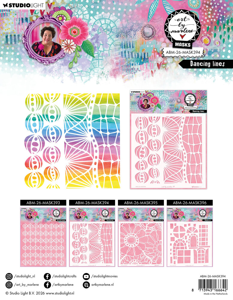 Art By Marlene Dancing Lines Mask (ABM-26-MASK394)