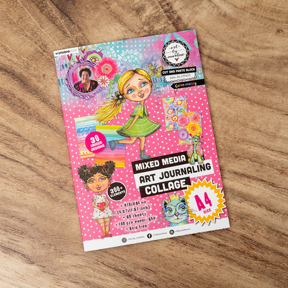 Art By Marlene Cut and Paste Block A4 Color-Happy (ABM-26-CPP453) Art By Marlene Cut and Paste Block A4 Color-Happy (ABM-26-CPP453)