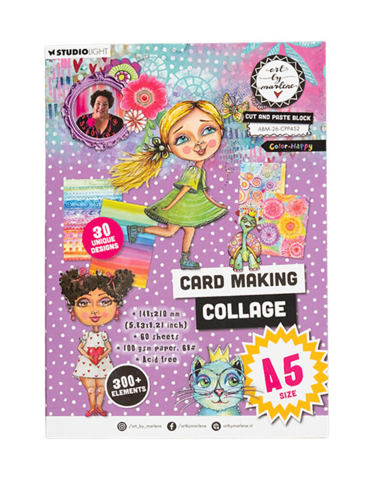 Art By Marlene Cut and Paste Block A5 Color-Happy (ABM-26-CPP452) Art By Marlene Cut and Paste Block A5 Color-Happy (ABM-26-CPP452)