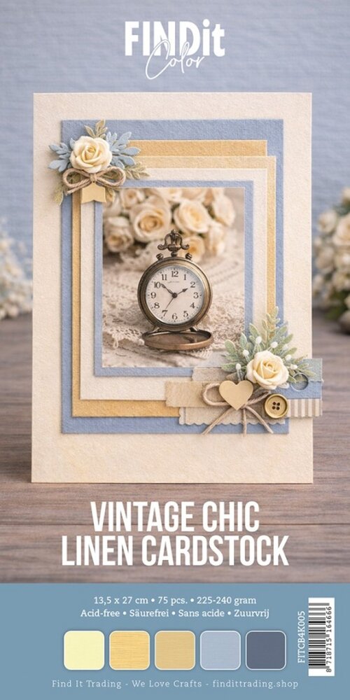 Find It Linen Cardstock 4K Vintage Chic Pack (75pcs) (FITCB4k005)