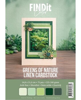 Find It Linen Cardstock A5 Greens of Nature Pack (75pcs) (FITCBA5006)