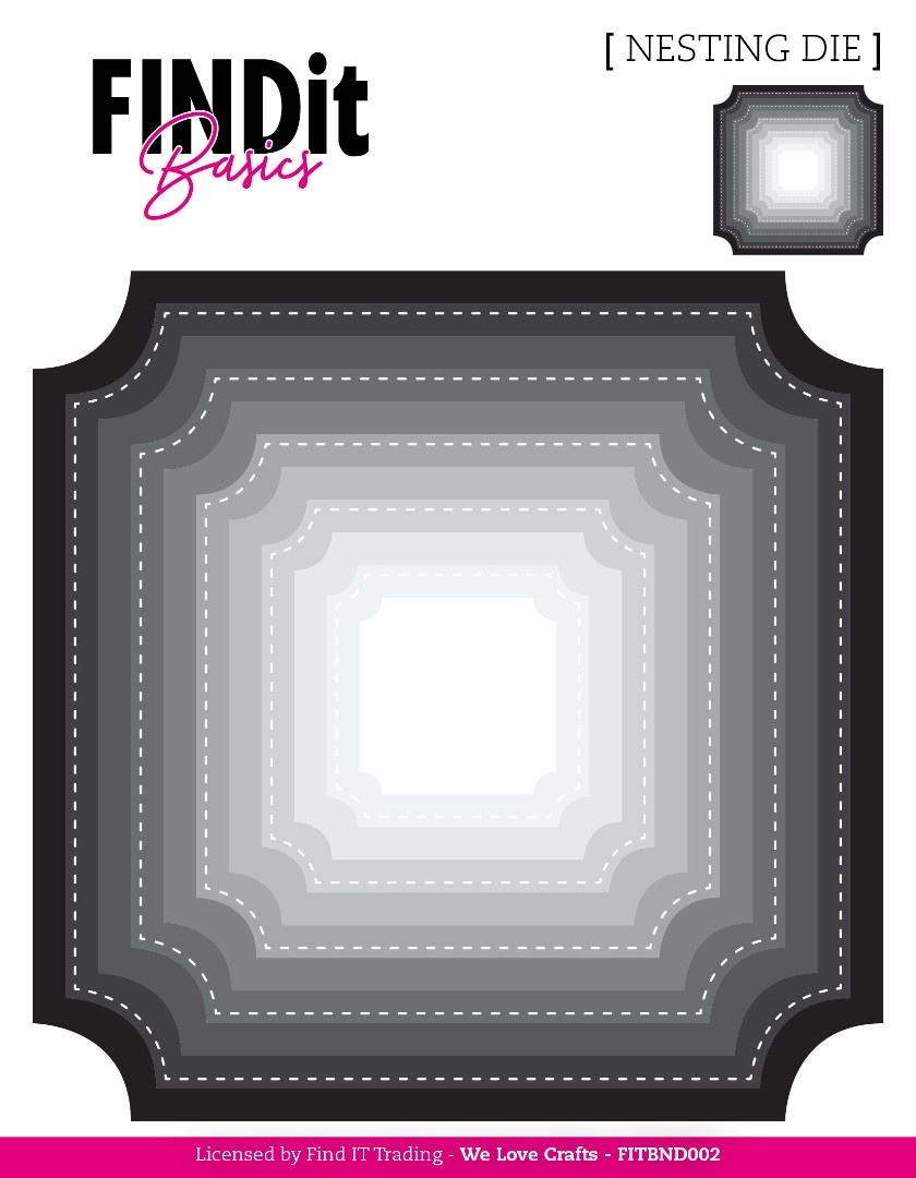 Nesting Dies Cut Corner Squares (FITBND002) - Craftlines B.V.