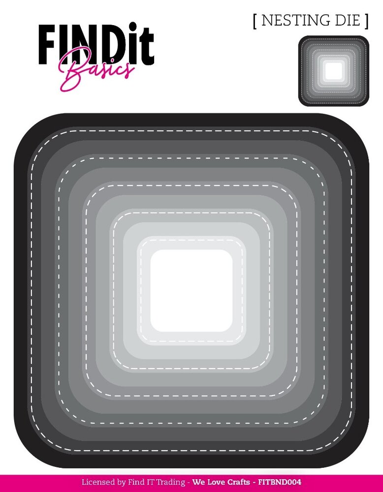 Find It Nesting Dies Curved Squares (FITBND004)