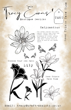 Tracy Evans Good Things Take Time A5 Stamp (TE060) Tracy Evans Good Things Take Time A5 Stamp (TE060)