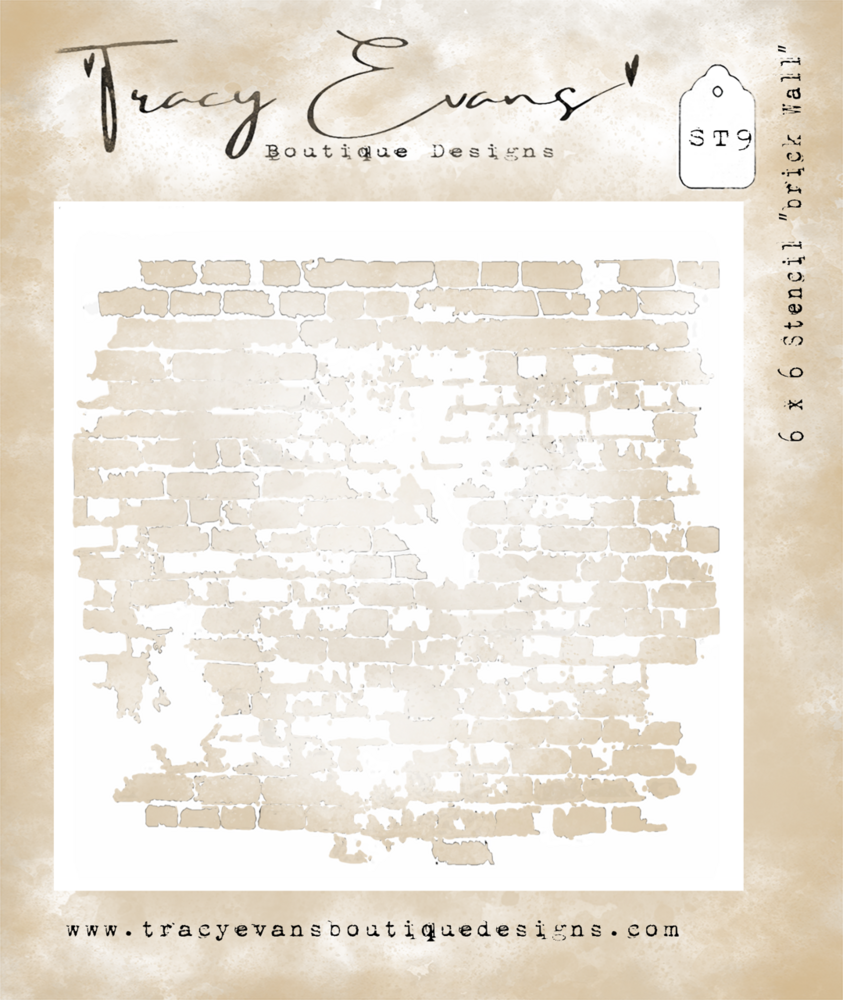 Tracy Evans Brick Wall 6x6 Inch Stencil (ST009)