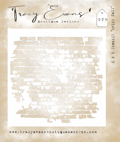 Tracy Evans Brick Wall 6x6 Inch Stencil (ST009)