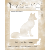 Tracy Evans Fox 4x4 Inch Snippet Stencil (SS039)