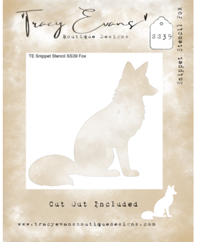 Tracy Evans Fox 4x4 Inch Snippet Stencil (SS039)