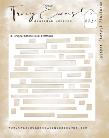 Tracy Evans Platforms 4x4 Inch Snippet Stencil (SS038)