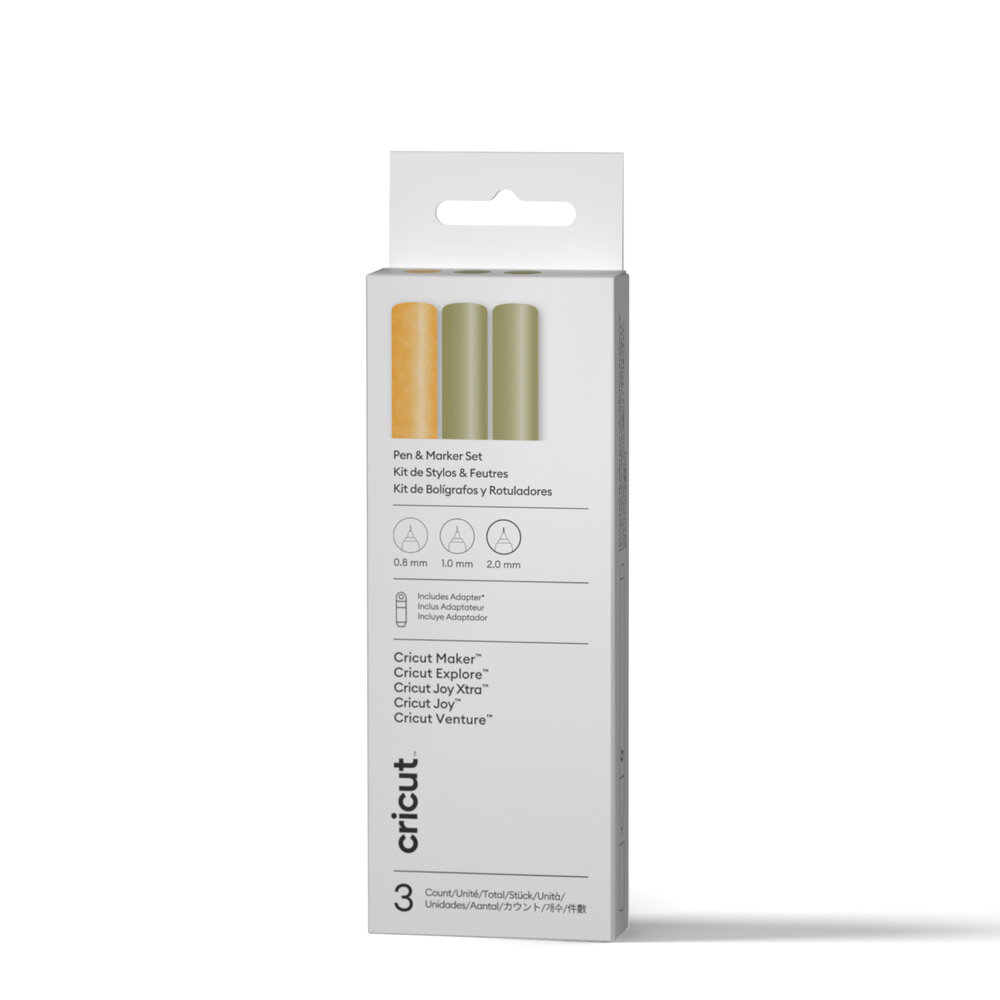 Cricut Pen & Marker Set Gold Sampler (3pcs) + Adapter (2013192) Cricut Pen & Marker Set Gold Sampler (3pcs) + Adapter (2013192)