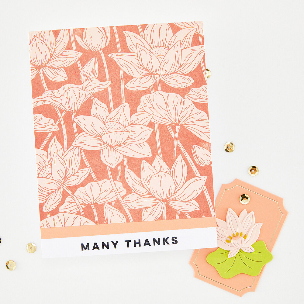 Hero Arts Tranquil Garden Letterpress + Foil Plate Lotus Field (HP114)