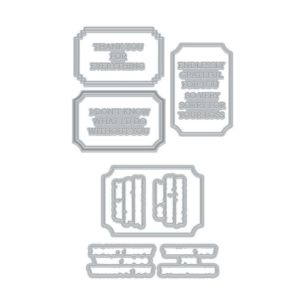 Hero Arts Tranquil Garden Letterpress + Foil & Cut Lovely Labels (HC109)