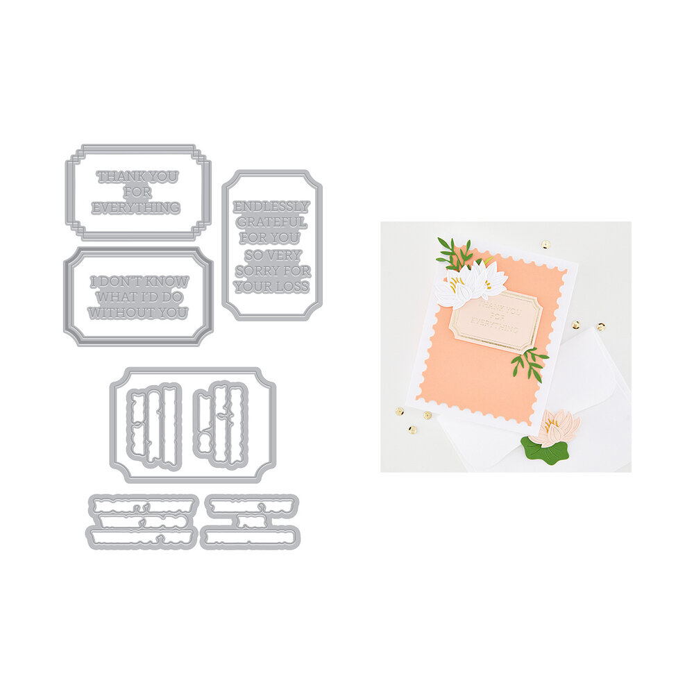 Hero Arts Tranquil Garden Letterpress + Foil & Cut Lovely Labels (HC109)